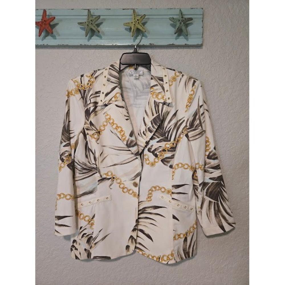 St. John Sport Chains Printed Suit Jacket